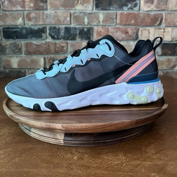 Nike Mens React Element 55 BQ6166-300 Gray Running Shoes Sneakers Size 13 M - Picture 1 of 16